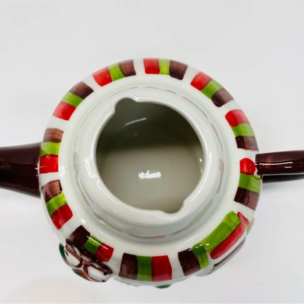 Pier 1 Imports Snowman Teapot Set w/Lid & Cup Tea for One Christmas Holiday